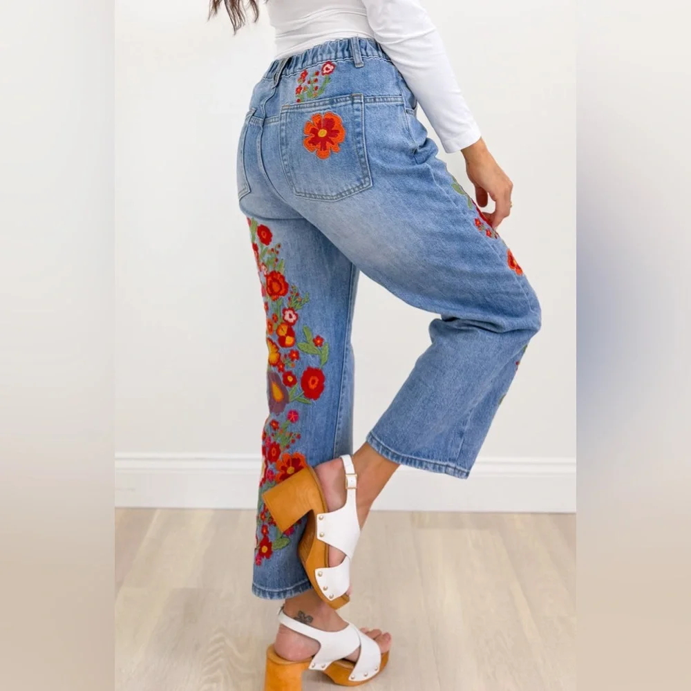 Bar by Alexa Rae Wildflower Floral Embroidered Jeans NWT - Picture 16 of 16